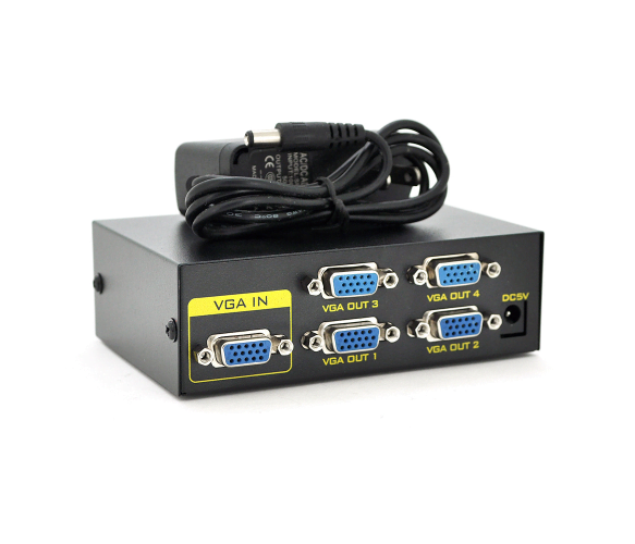Розгалужувач VGA на 4 порти; активний; KV-FJ1504A/VGA2004