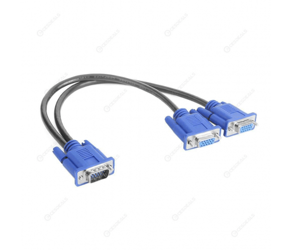 Розгалужувач VGA на 2 порти; пасивний; 0.2m; тато-2*мама; Q100