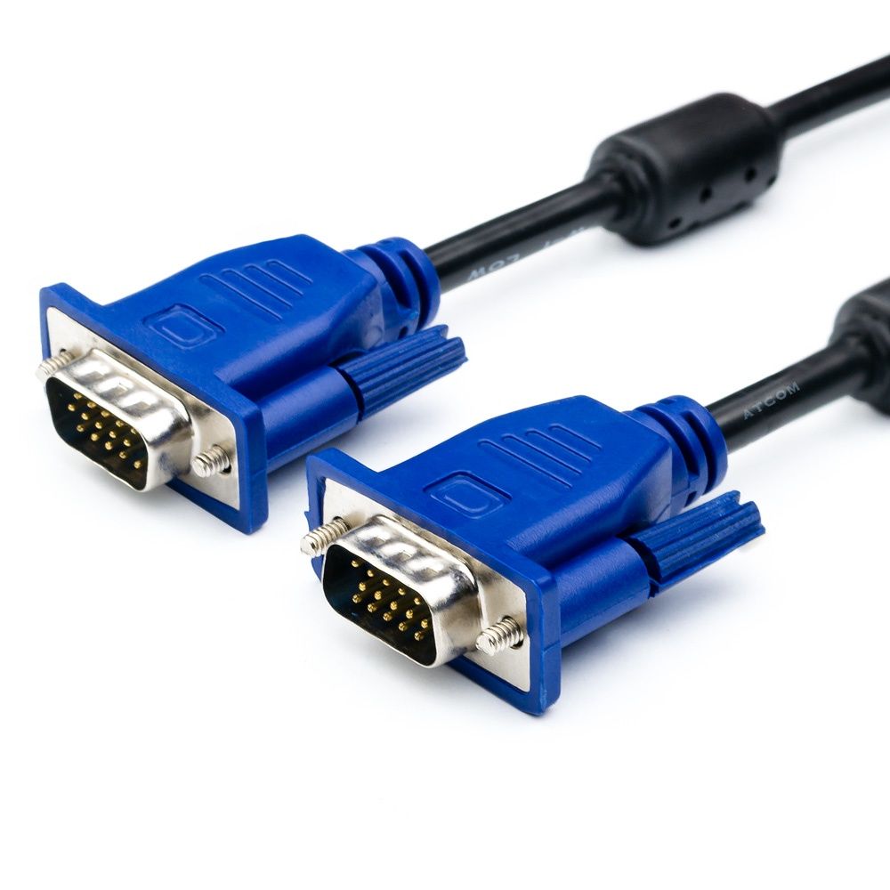 Кабель VGA 3+2 3м; male to male (тато-тато); 2 ферити; чорно-синій; Q150