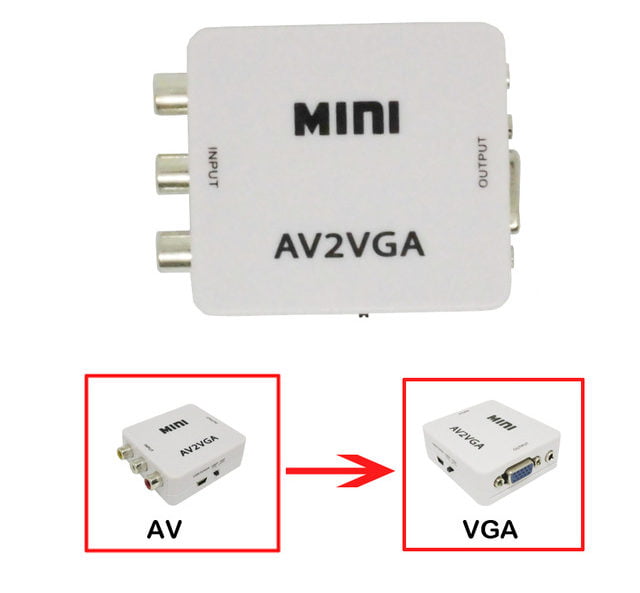 Переходник-конвертер AV RCA/S-Video to VGA AV2VGA Mini активный Tishric 2T76