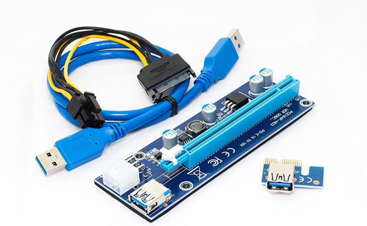 Райзер 6 pin v006C USB 3.0 PCI-E 1X - 16X Riser для відеокарт 60см 77187