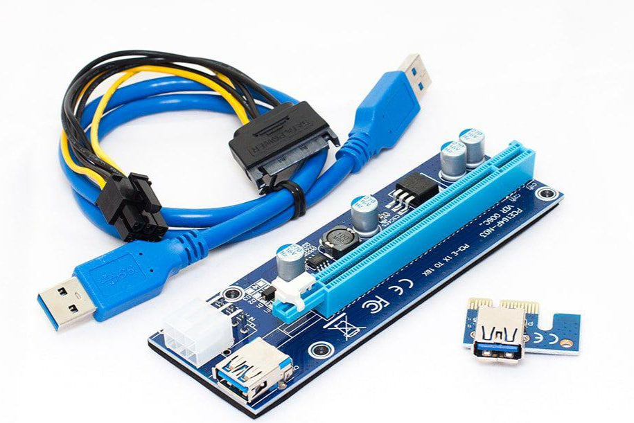 Райзер 6 pin v009s USB 3.0 PCI-E 1X - 16X Riser для відеокарт 60см