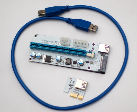 Райзер Sata 6 Pin Molex v008S USB 3.0 PCI-E 1X - 16X для відеокарт 60см