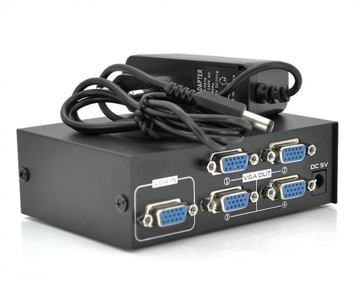 Розгалужувач VGA на 4 порти; активний; KV-FJ2504S