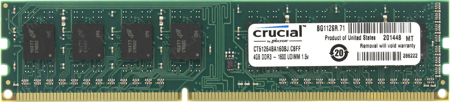 DIMM 4 GB DDR3 1600 MHz Crucial CT51264BA160BJ