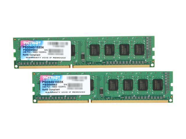 DIMM 2x2Gb DDR3-1333 Patriot PSD34G1333K