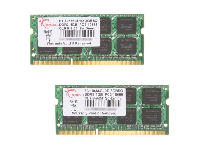 2x4Gb DDR3 SODIMM 1333MHz G.Skill F3-10666CL9D-8GBSQ