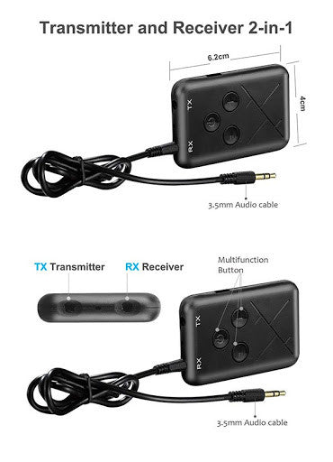 Bluetooth 4.2 TX RX передавач-приймач 2 в 1 для аудіо