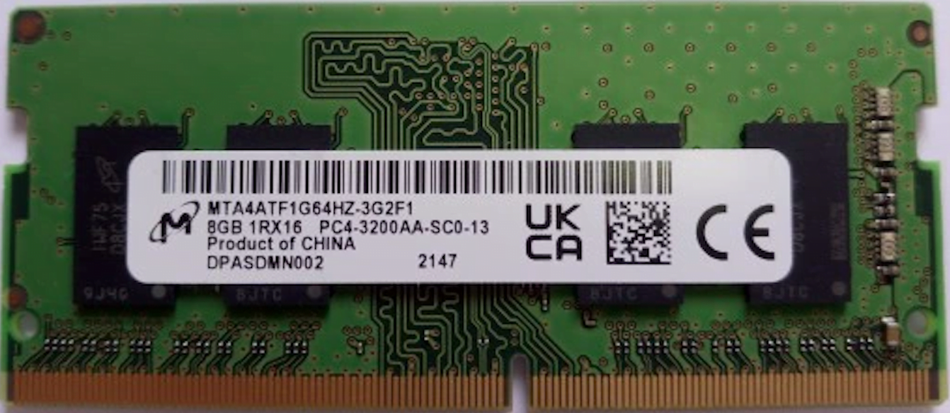 SODIMM 8GB DDR4 3200MHz Micron MTA4ATF1G64HZ-3G2F1
