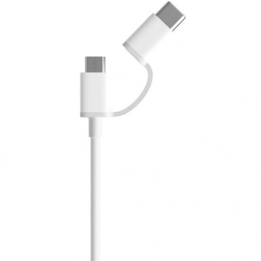Дата кабель USB 2.0 AM to Micro 5P + Type-C 0.3m White Xiaomi (383655)