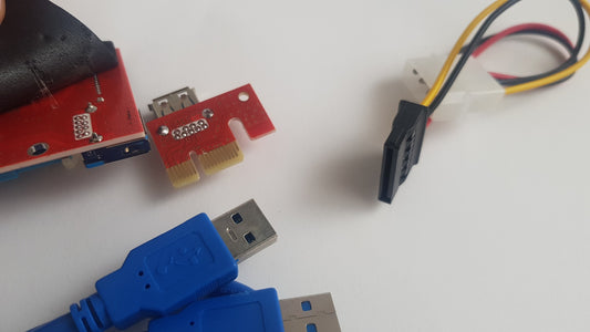 Райзер SATA Molex v007S USB 3.0 PCI-E 1X - 16X Riser для відеокарт 60см