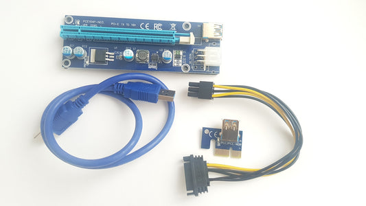 Райзер 6 pin v009s USB 3.0 PCI-E 1X - 16X Riser для відеокарт 60см