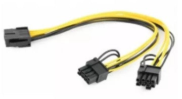 Кабель живлення 8 pin - 2 x 6+2 pin F/M для відеокарт 0.2 м