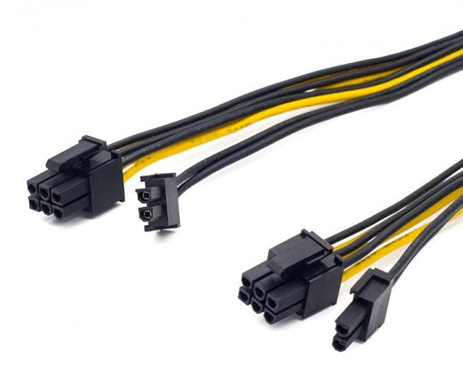 Кабель живлення 8 pin - 2 x 6+2 pin F/M для відеокарт 0.2 м