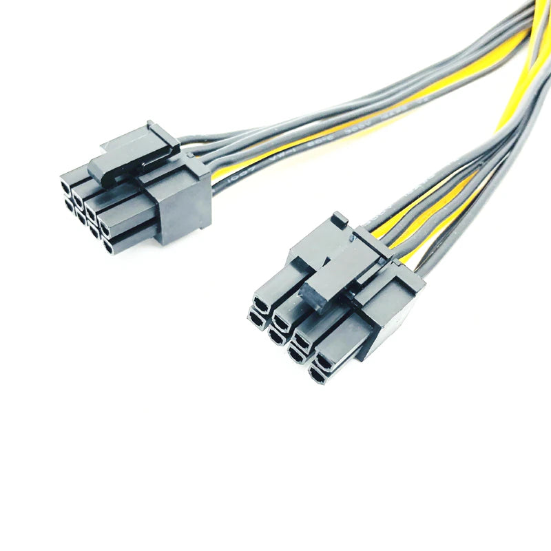 Кабель живлення 8 pin - 2 x 6+2 pin F/M для відеокарт 0.2 м