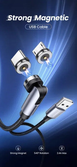 Магнітний кабель Essager USB Type-C 2m 2.1A 360°