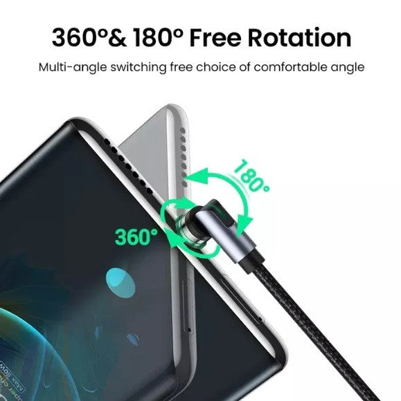 Магнітний кабель Essager USB Type-C 2m 2.1A 360°