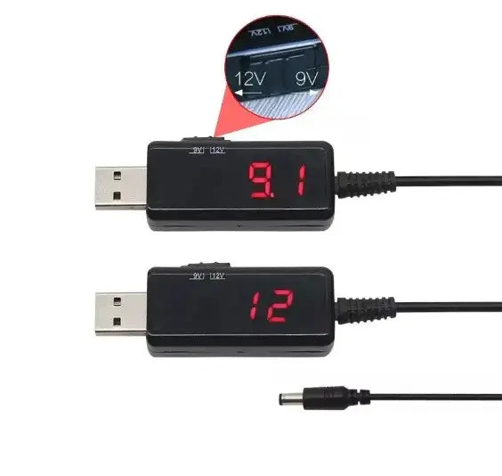 Кабель питания KWS-910 USB DC 5.5x2.5 для роутера модема 9v и 12v от Powerbank повербанка 77543