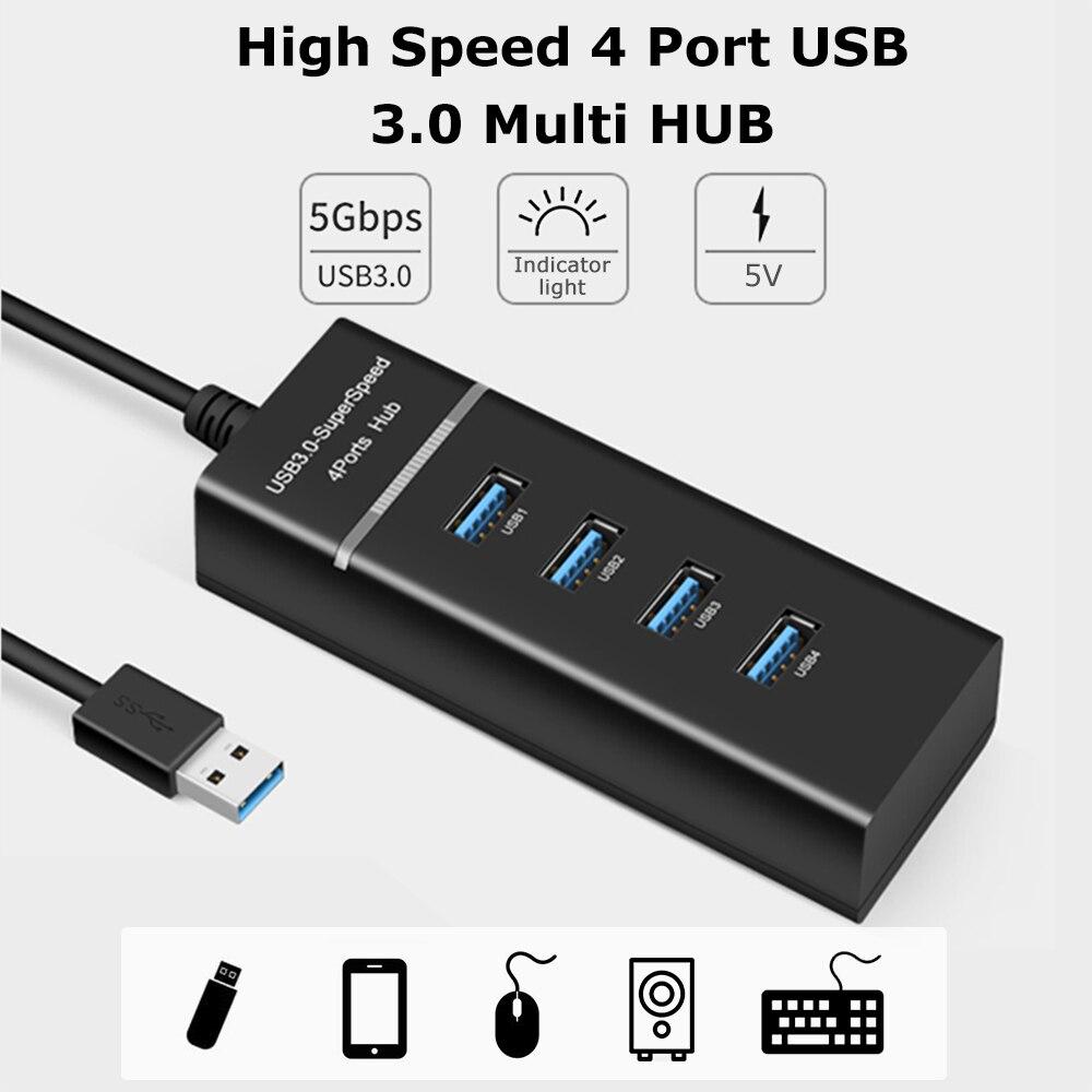 USB-хаб USB 3.0 на 4 порта с micro USB питанием