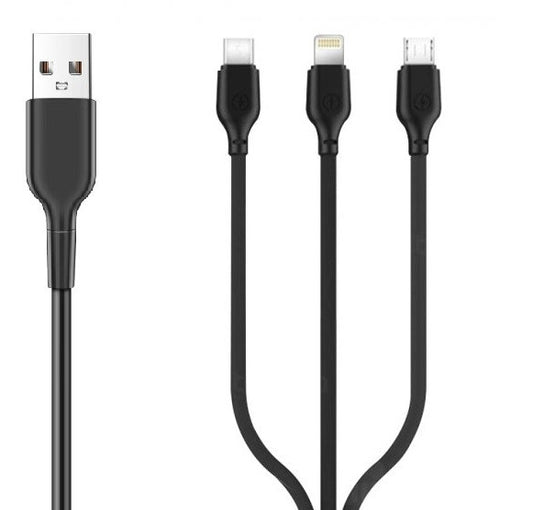 Універсальний USB кабель 3 в 1 (Apple Lightning, micro USB, Type C)