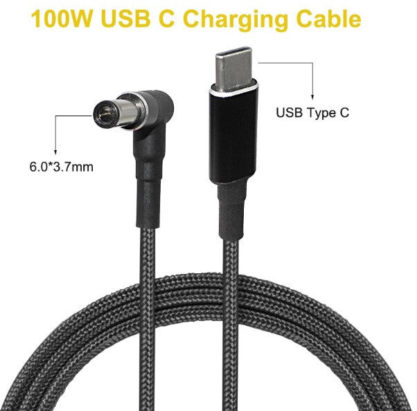USB Type-C 100W кабель живлення DC 6.0×3.7*0.6 Asus