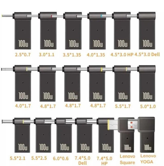 USB Type-C 100W адаптер DC 2,5×0,7 для зарядки ноутбука