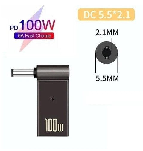 USB Type-C 100W адаптер живлення DC 5.5×2.1 для зарядки ноутбука