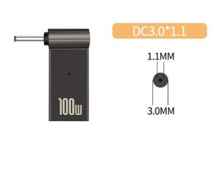 USB Type-C 100W адаптер живлення DC 3.0*1.1 для зарядки ноутбука