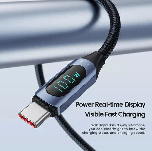 Кабель Toocki Type-C PD 100W Fast Charge QC 3.0, 2м, черный