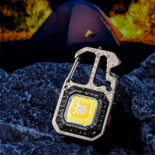 Акумуляторний LED COB червоний світ фонарик з карабином і магнітом, кишеньковий 500 LM