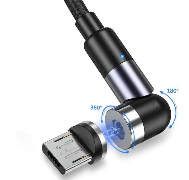 Магнітний кабель Essager MicroUSB 2m 2.1A 360°