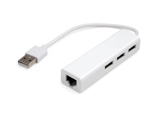 Концентратор-розгалужувач 3xUSB2.0 LAN RJ45 100Mbps