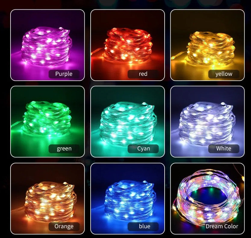 Світлодіодна гірлянда USB 10 м 100 LED з пультом управління