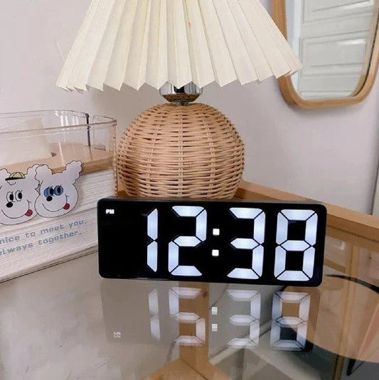 Електронний настільний годинник SZ-810 з будильником і термометром білий