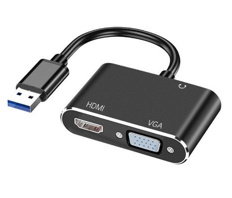 Переходник USB на HDMI и VGA для подключения дополнительного монитора