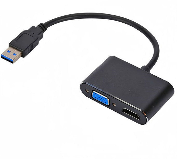 Переходник USB на HDMI и VGA для подключения дополнительного монитора