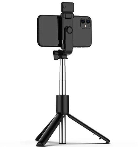 Монопод Selfie Stick R1S - селфи палка блютуз пульт трипод штатив черный