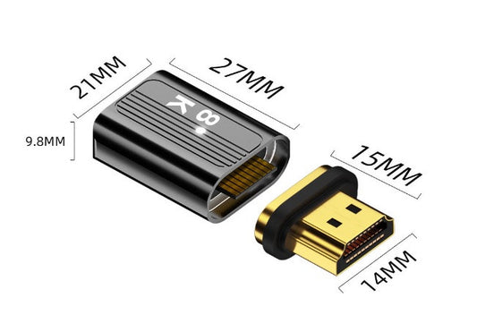 HDMI-HDMI адаптер UltraHD 2.1 з магнітним коннектором 8K 60HZ 4K 120HZ High-Speed