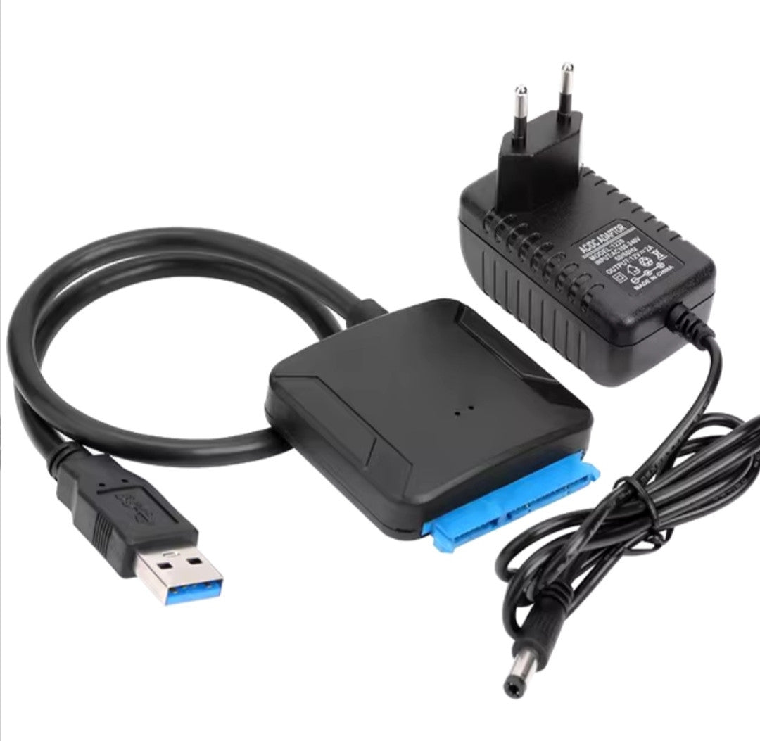 Переходник USB-SATA для жестких дисков 2.5" и 3.5" с блоком питания