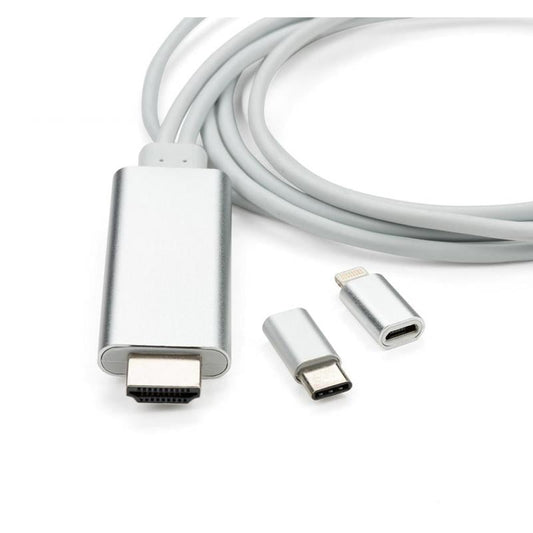 Кабель HDMI to Lighting+MicroUSB+Type-C 2m Vinga (MobileTV-01)