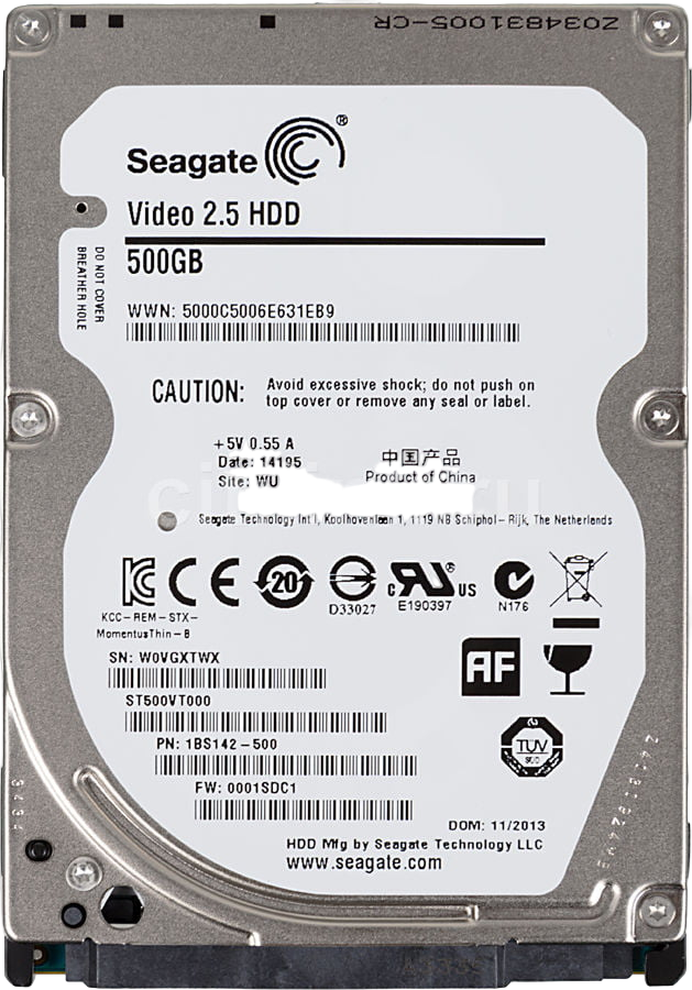 Жорсткий диск 2.5' 500Gb Seagate ST500VT000 Ref