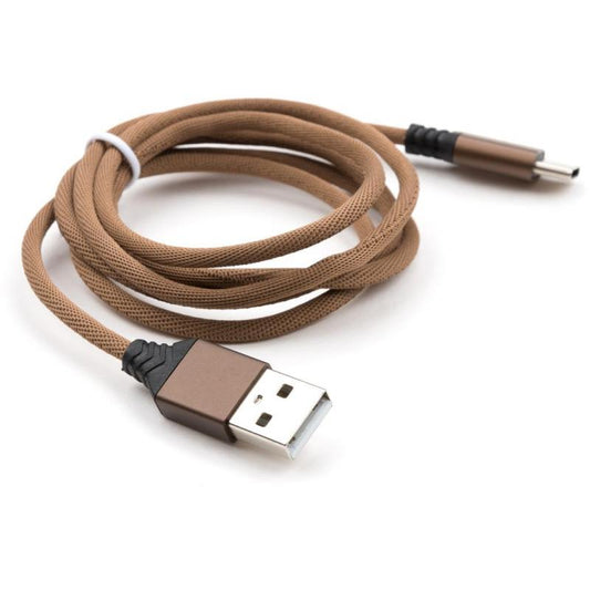 Дата кабель USB 2.0 AM до Type-C nylon 1m brown Vinga (VCPDCTCNB21BR)