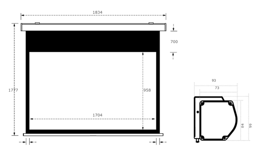 Проекційний екран Grandview/170*96/CB-P77(16:9)WM5(SSW)