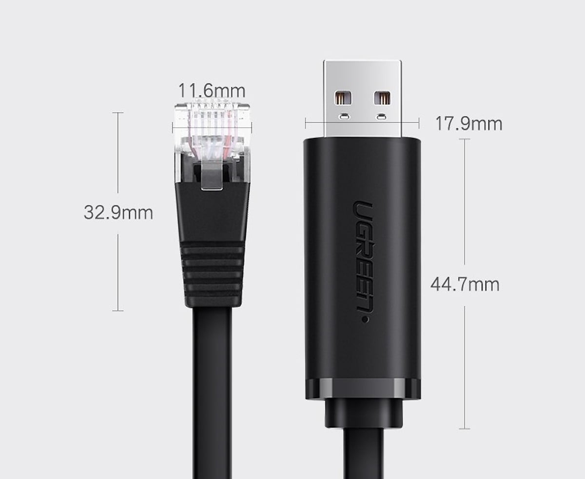 Кабель консольный USB RS232 (RJ45); 1.5 м; Ugreen 50773
