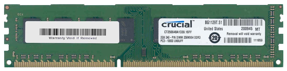 DIMM 2Gb DDR3 1333Mhz Crucial CT25664BA1339 16FF