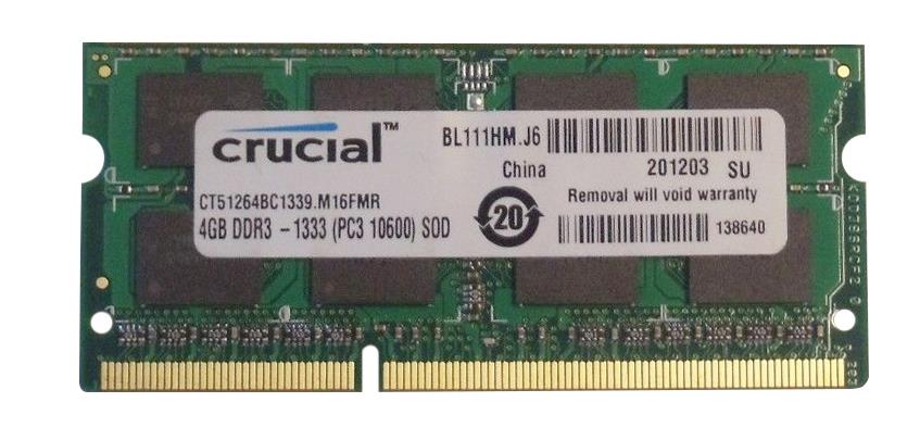 SODIMM 4Gb DDR3-1333 Crucial CT51264BC1339