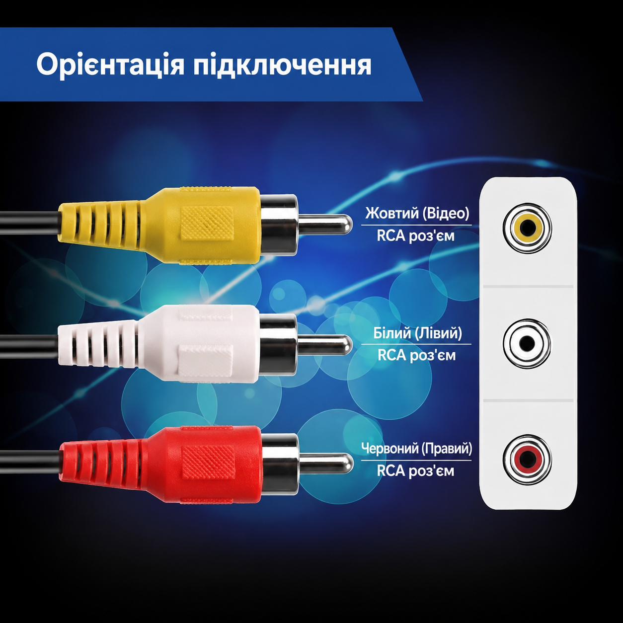 Кабель 3 RCA - 3 RCA аудіо відео тюльпан 1.5 м