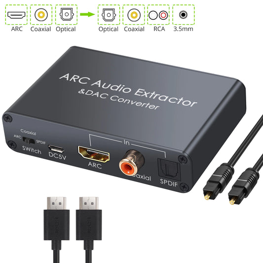 HDMI ARC перехідник аудіо для ТБ у тюльпан/3.5/оптика/коаксіал Neoteck