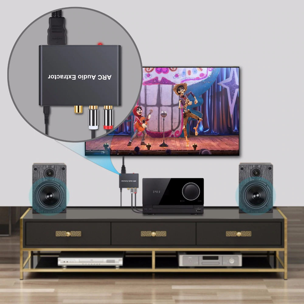 HDMI ARC перехідник аудіо для ТБ у тюльпан/3.5/оптика/коаксіал Neoteck