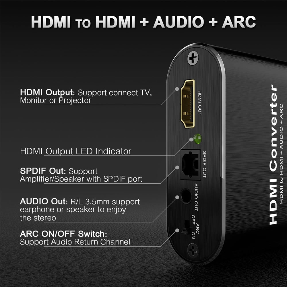HDMI ARC перехідник аудіо для ТБ у 3.5/оптика/HDMI